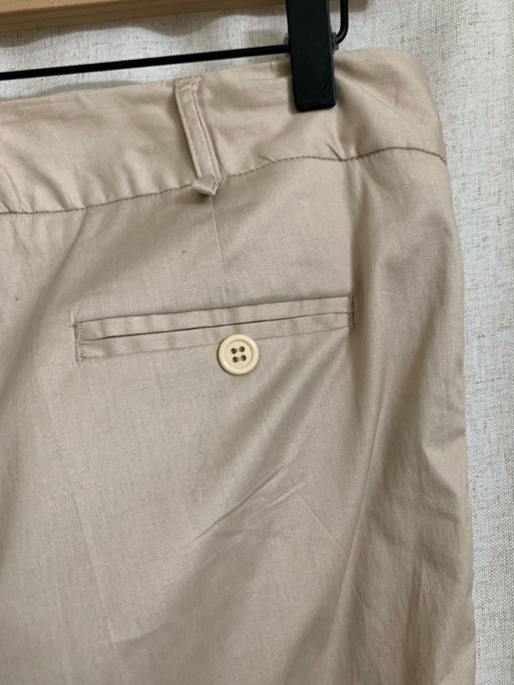 Yumi Mazao France Beige Straight-Leg Dress Pants Chino Cotton Crisp Lightweight - Picture 5 of 10